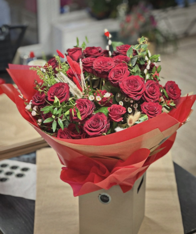 Luxury Red Rose Handtied - 