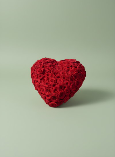 Red rose Heart - A stunning 16-inch heart tribute, expertly handcrafted using over 100 premium Red Naomi roses for a truly luxurious and heartfelt farewell. Symbolising everlasting love and devotion, this elegant design is carefully arranged with fresh foliage and can be personalised with a ribbon bearing your chosen message. A timeless tribute to honour a loved one with beauty and grace.